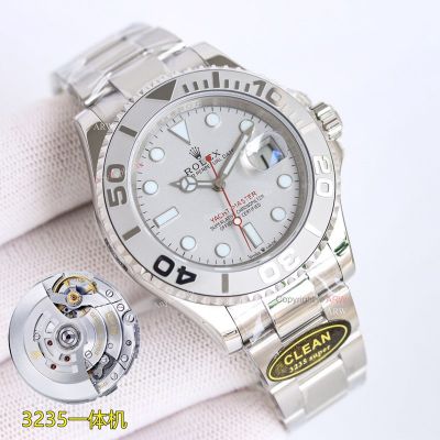 Clean Factory Rolex Yacht-Master 3235 Silver Face Watch 40mm 